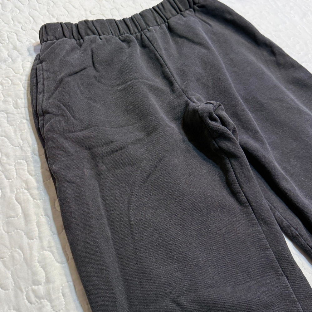John GIlt Womens One Size Jogger Sweatpants Black Elastic Waist Fleece Pants